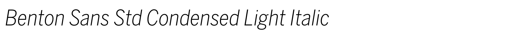 Benton Sans Std Condensed Light Italic image